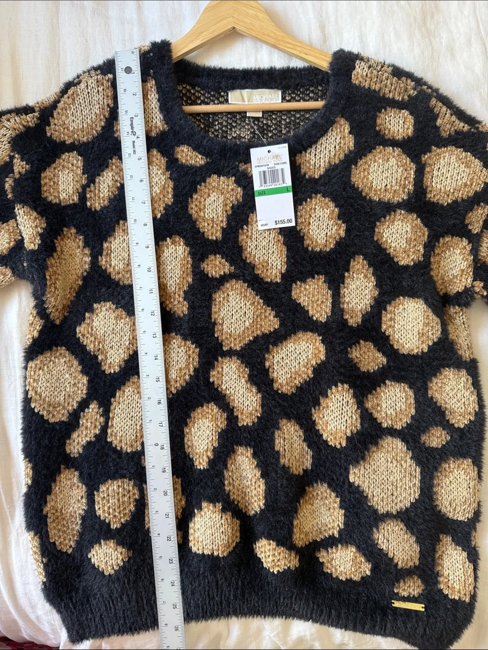 NWT Michael Kors Soft Leopard Print Sweater – Women's Size Large Cozy Chic Warm